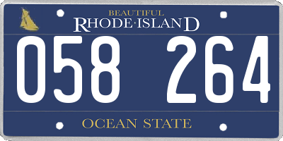 RI license plate 058264