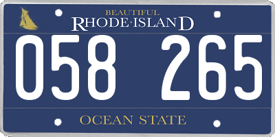 RI license plate 058265