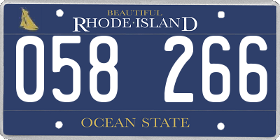 RI license plate 058266