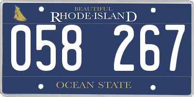 RI license plate 058267