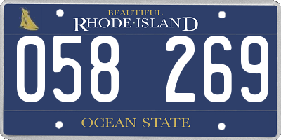 RI license plate 058269