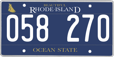 RI license plate 058270