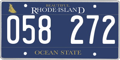 RI license plate 058272