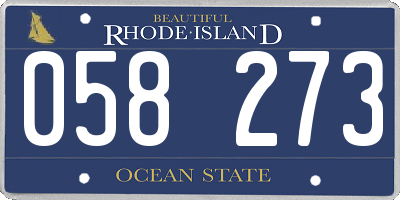 RI license plate 058273
