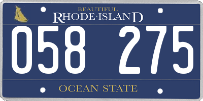 RI license plate 058275