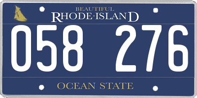 RI license plate 058276