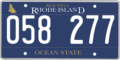 RI license plate 058277