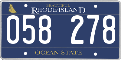 RI license plate 058278