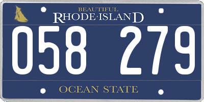 RI license plate 058279