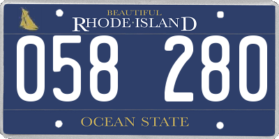 RI license plate 058280