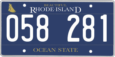 RI license plate 058281
