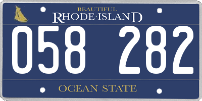 RI license plate 058282
