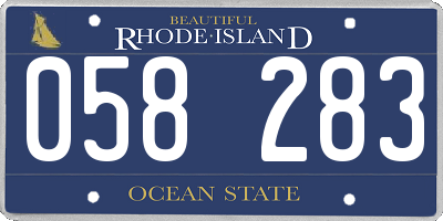 RI license plate 058283