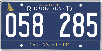 RI license plate 058285