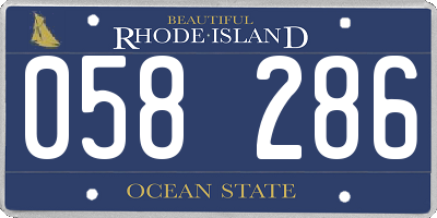 RI license plate 058286