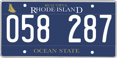 RI license plate 058287
