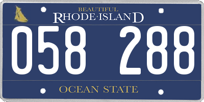 RI license plate 058288