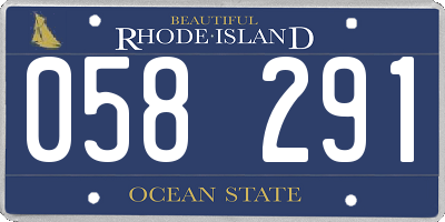 RI license plate 058291