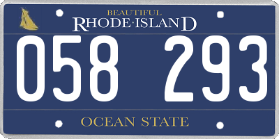 RI license plate 058293