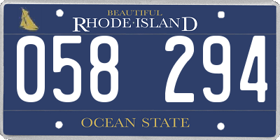 RI license plate 058294