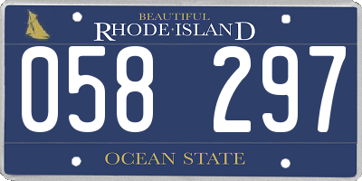 RI license plate 058297
