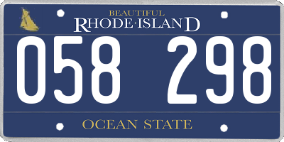 RI license plate 058298