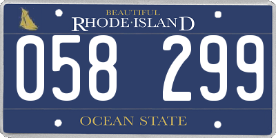 RI license plate 058299