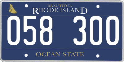 RI license plate 058300