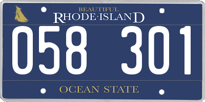 RI license plate 058301