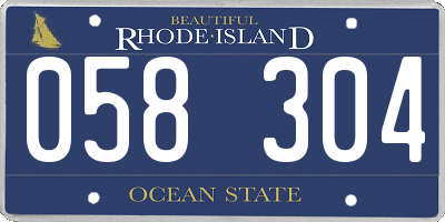 RI license plate 058304