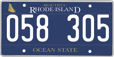 RI license plate 058305