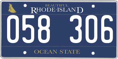 RI license plate 058306