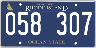 RI license plate 058307