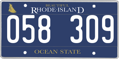 RI license plate 058309