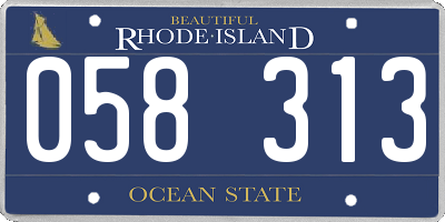 RI license plate 058313