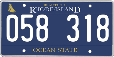 RI license plate 058318