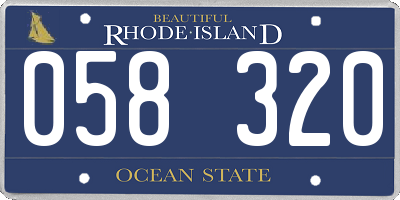 RI license plate 058320