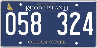 RI license plate 058324