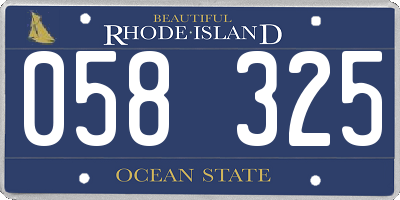 RI license plate 058325