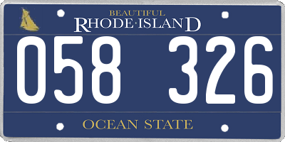 RI license plate 058326
