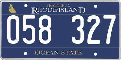 RI license plate 058327
