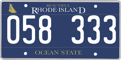RI license plate 058333