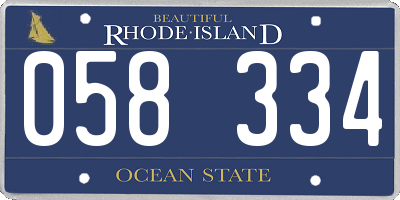 RI license plate 058334