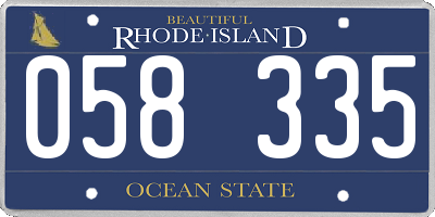 RI license plate 058335