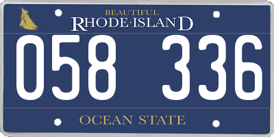 RI license plate 058336