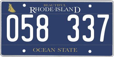 RI license plate 058337