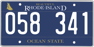 RI license plate 058341