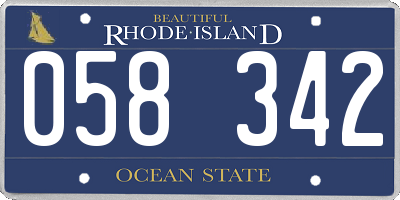 RI license plate 058342