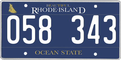 RI license plate 058343