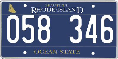 RI license plate 058346